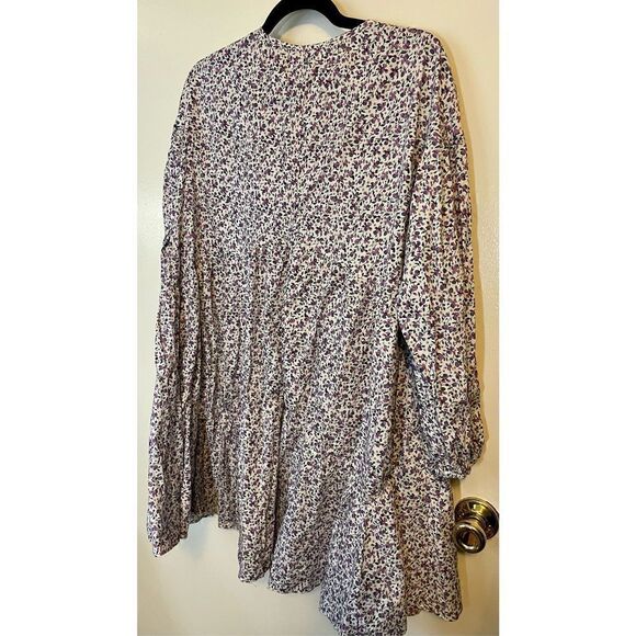 🔴 Q2 cottage core purple floral babydoll dress size s - Picture 11 of 13
